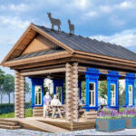 Дизайн беседки в новом мини-парке вдохновлен старинными постройками Староуткинска. Фото: дизайн-проект