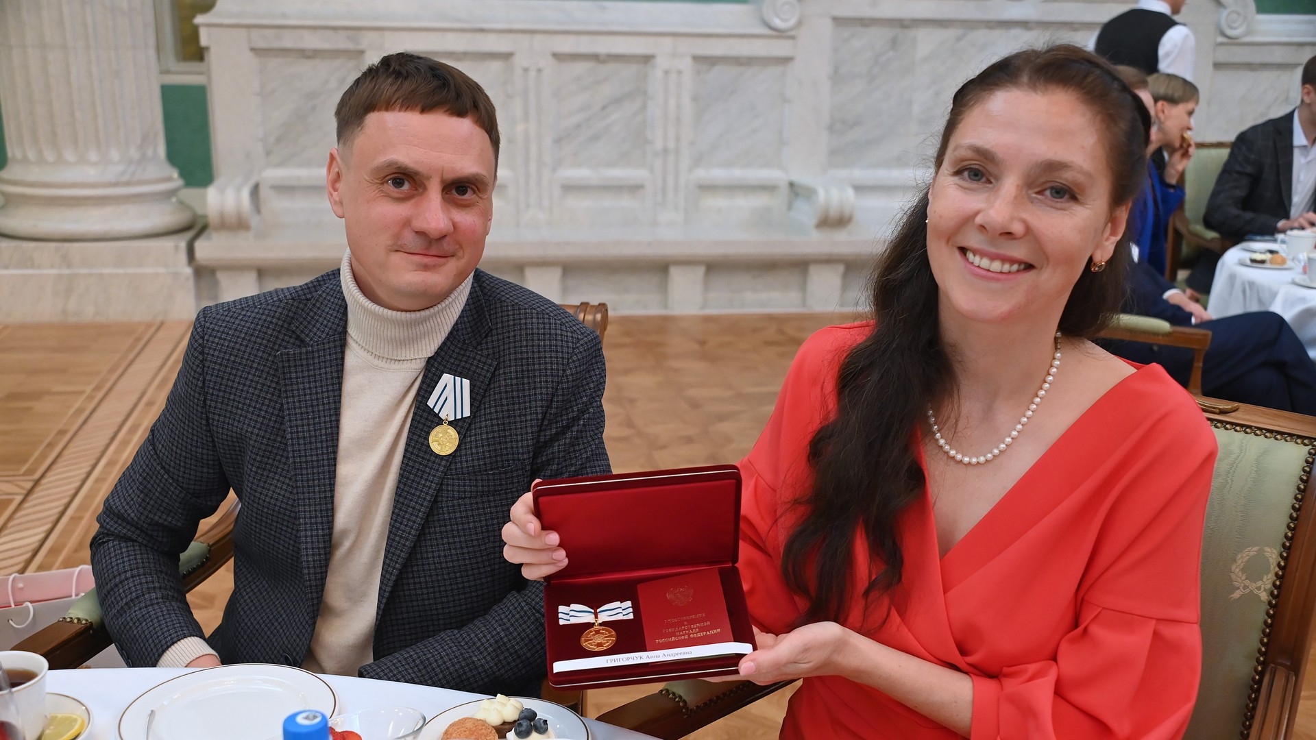 Семья Григорчуков на награждении